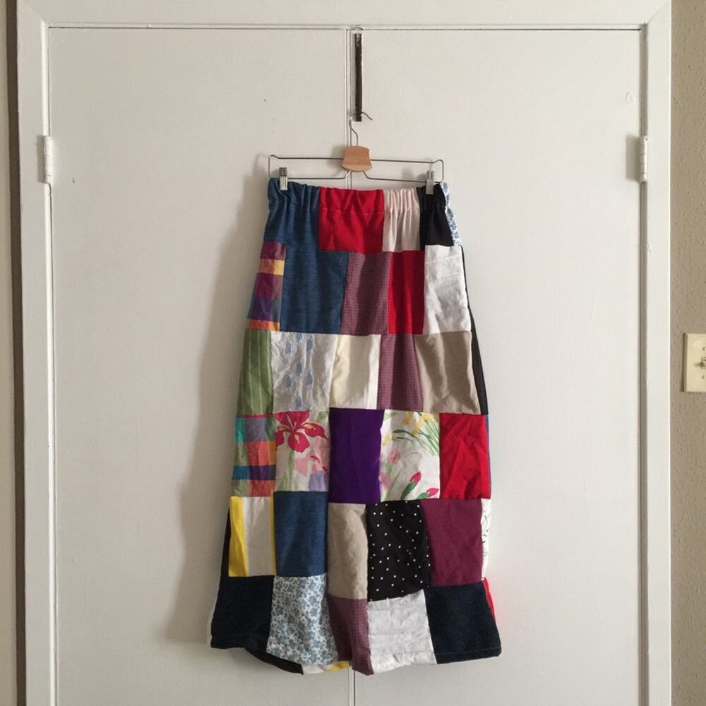Vintage Homemade Handmade Patchwork Maxi Skirt.-CA6